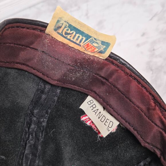 Vintage 90's Philadelphia Eagles Genuine Leather Made in USA Snapback Hat - Picture 10 of 11